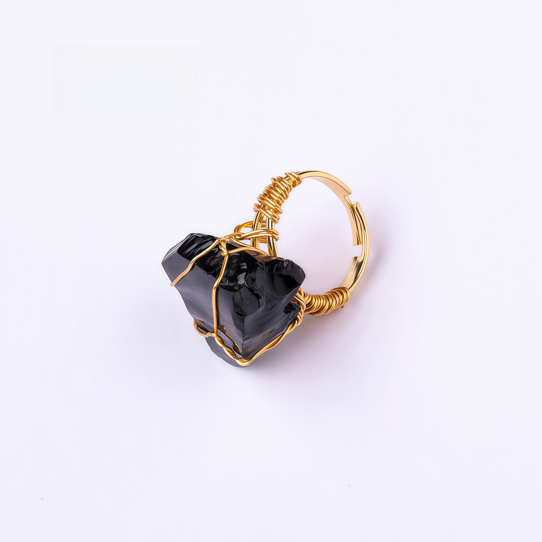 Natural Crystal Gemstone Amethyst Adjustable Ring- EclatDoré