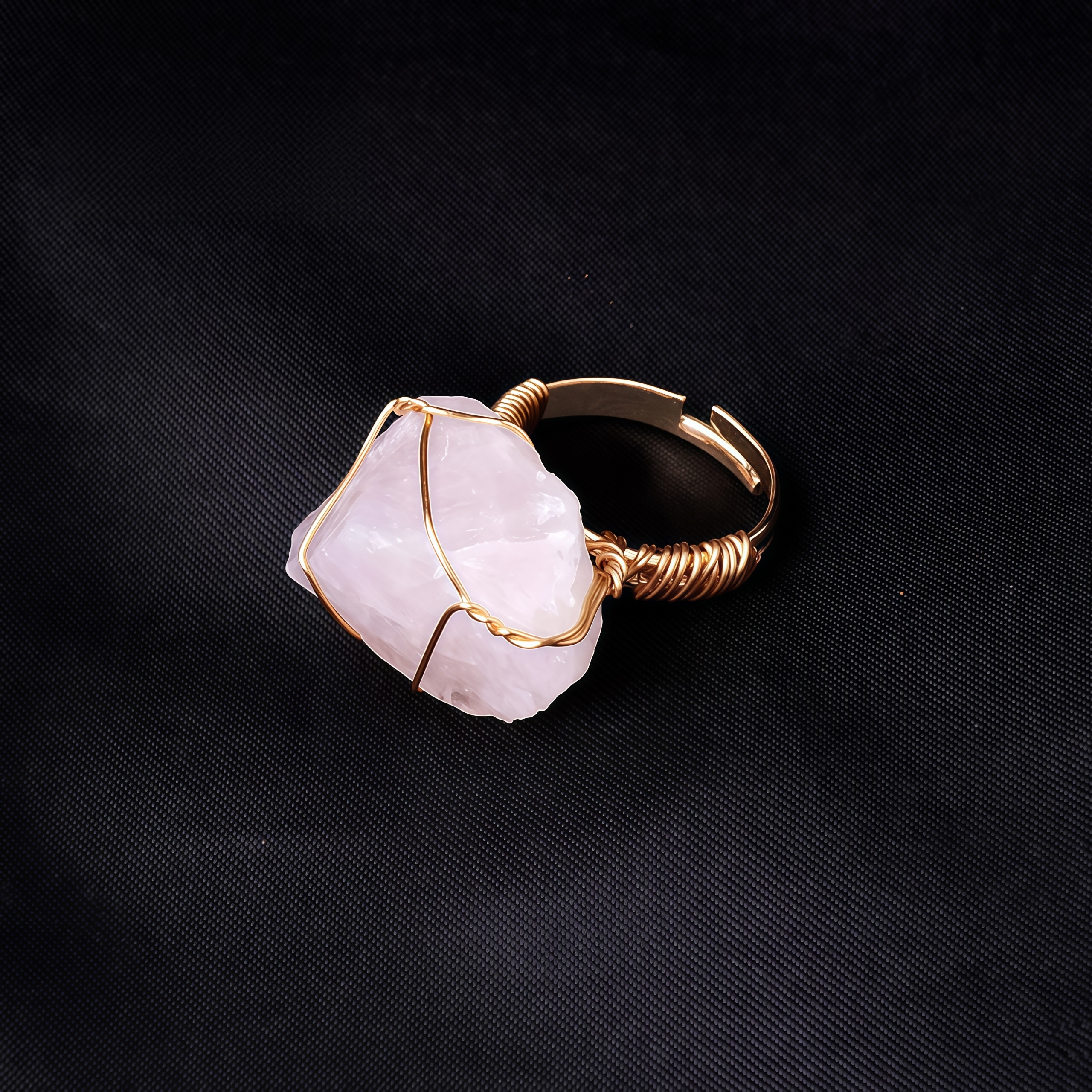 Natural Crystal Gemstone Amethyst Adjustable Ring- EclatDoré