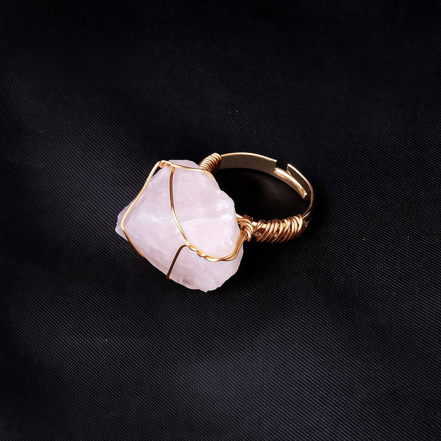 Natural Crystal Gemstone Amethyst Adjustable Ring- EclatDoré