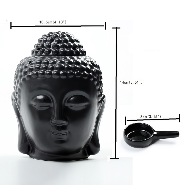 Handcrafted Ceramic Buddha Head Candle Aromatherapy Diffuser- EclatDoré
