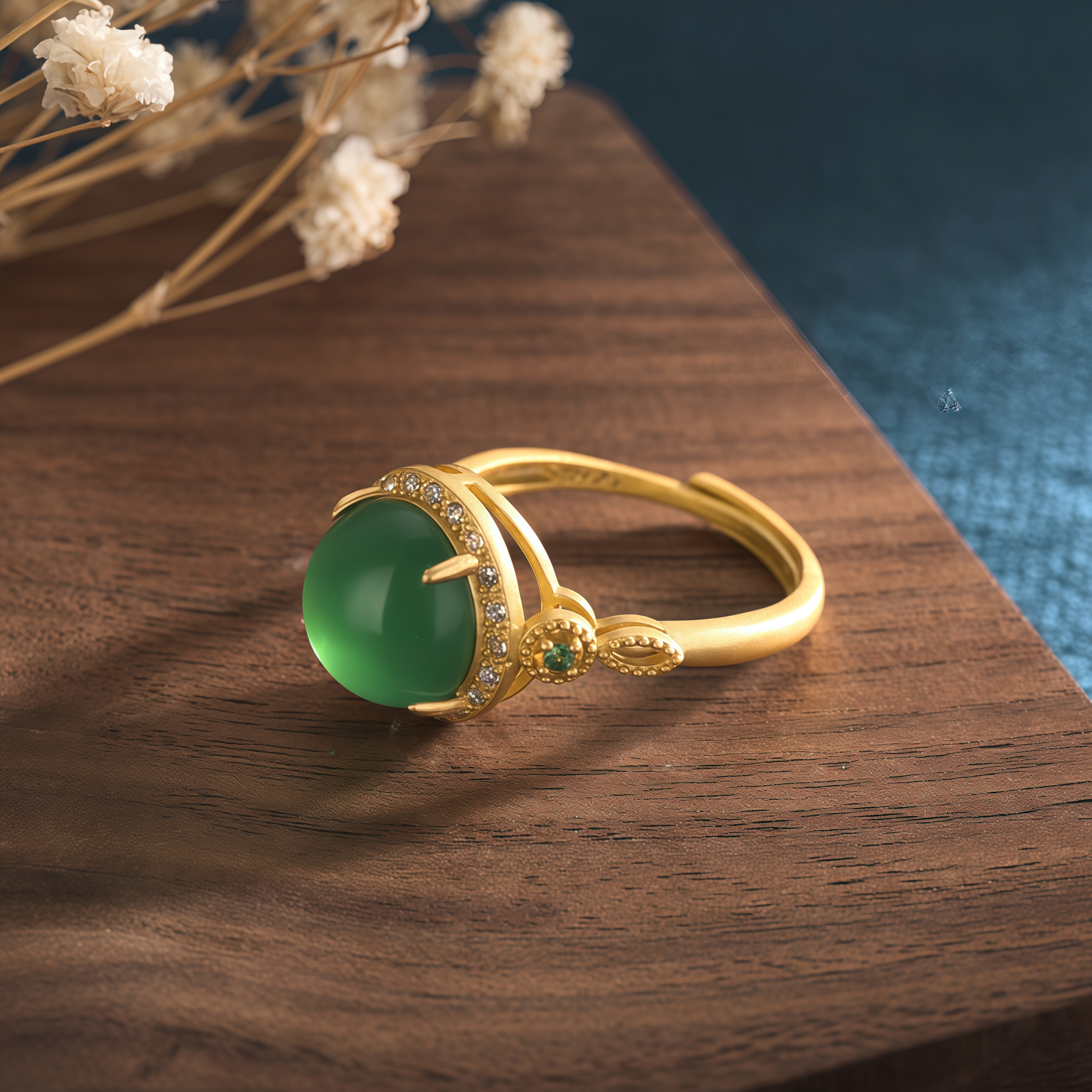  Buddha Stone Jade Energy Protection Ring- EclatDoré