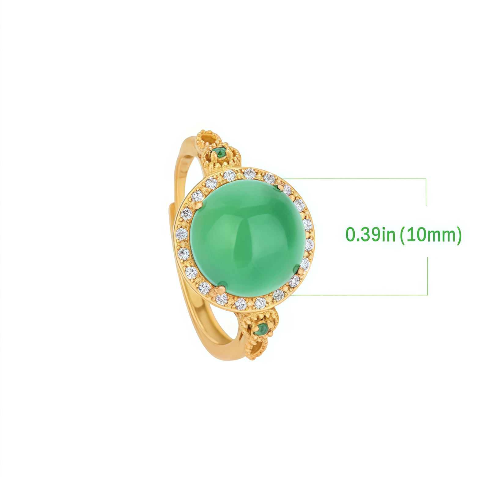  Buddha Stone Jade Energy Protection Ring- EclatDoré