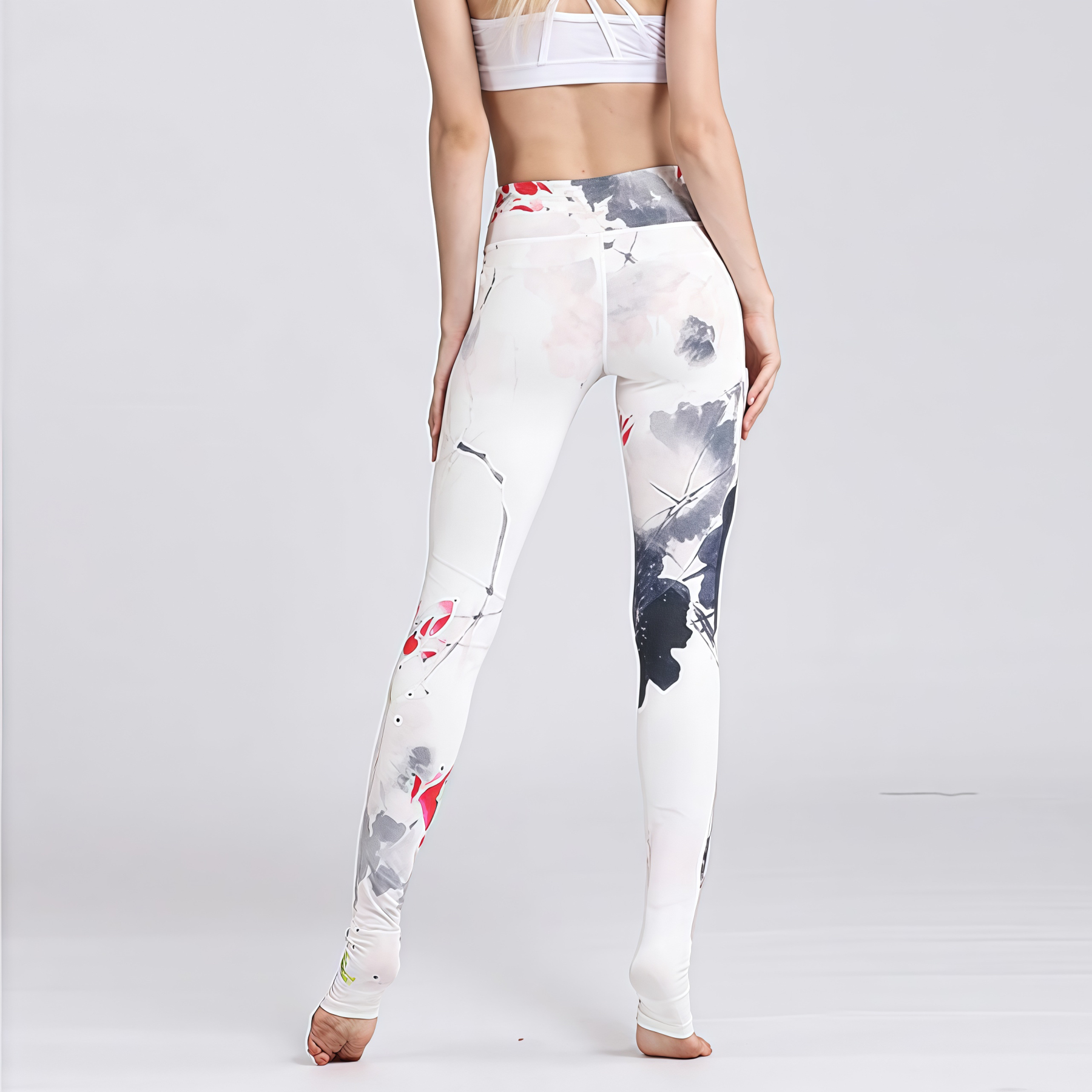 Lotus Flower Print Design Pants Sports Fitness Yoga Leggings Women's Yoga Pants- EclatDoré