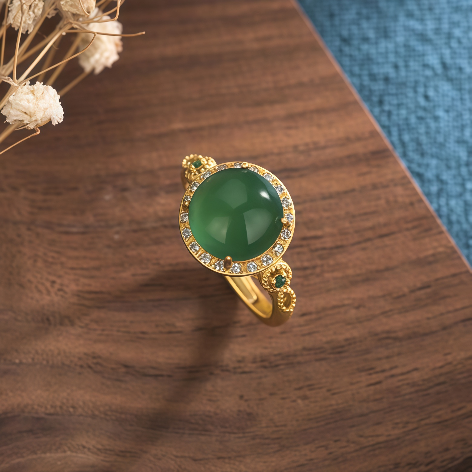  Buddha Stone Jade Energy Protection Ring- EclatDoré