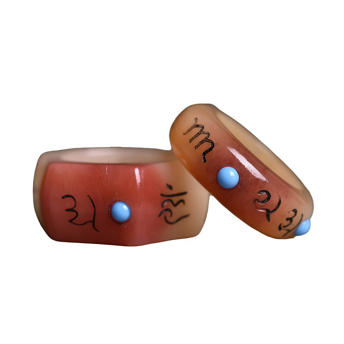 Natural Camel Bone Six-word Mantra Hand-Carved Healing Ring- EclatDoré