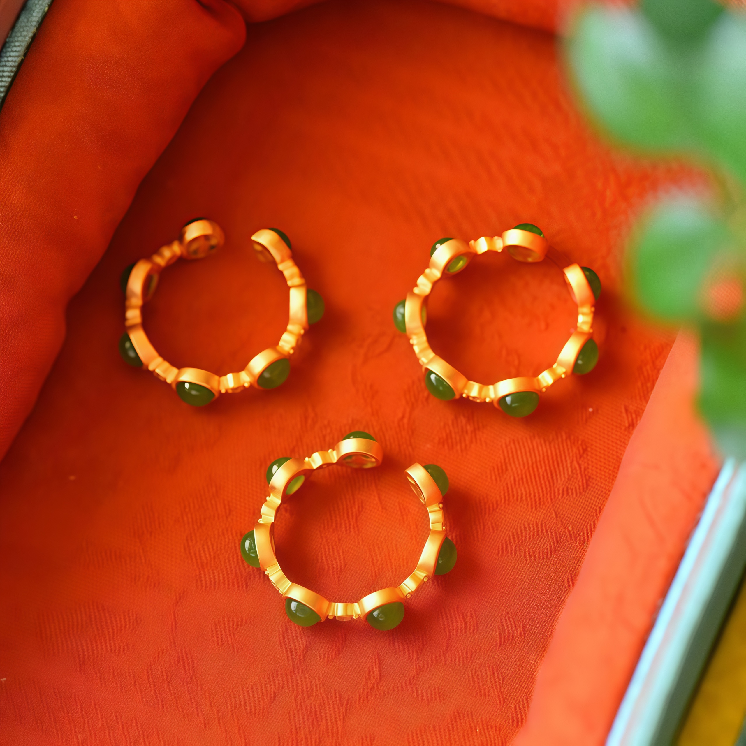 2025 Spiritual Jewelry|  Emotional Healing Cyan Jade Adjustable Ring - EclatDoré