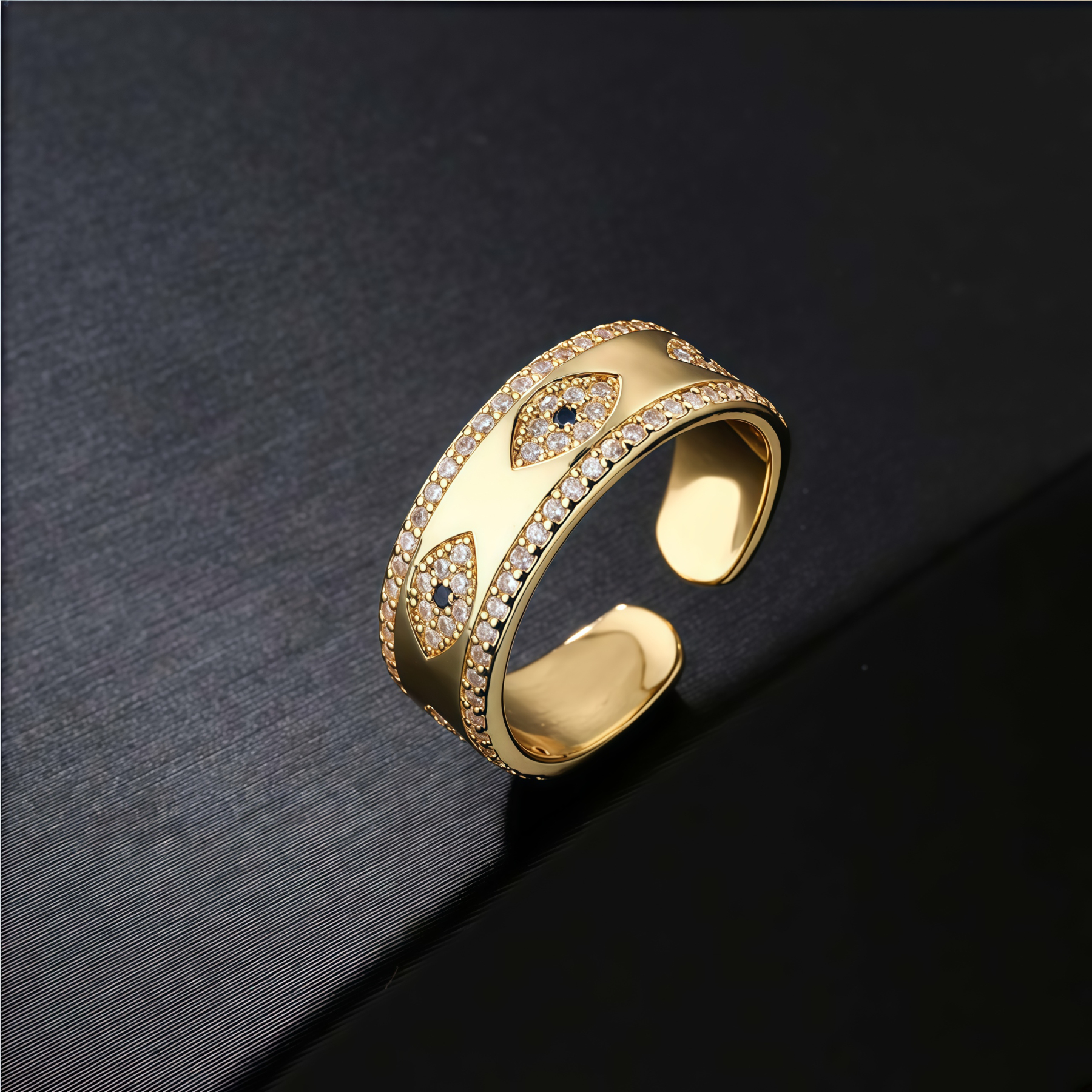 Evil Eye Luck Blessing Copper Alloy Ring- EclatDoré