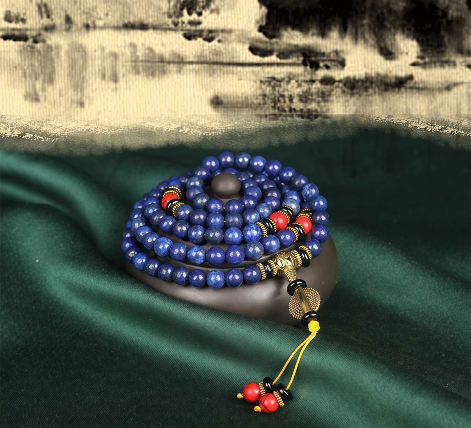 Tibetan Mala Lapis Lazuli Positive Bracelet- EclatDoré