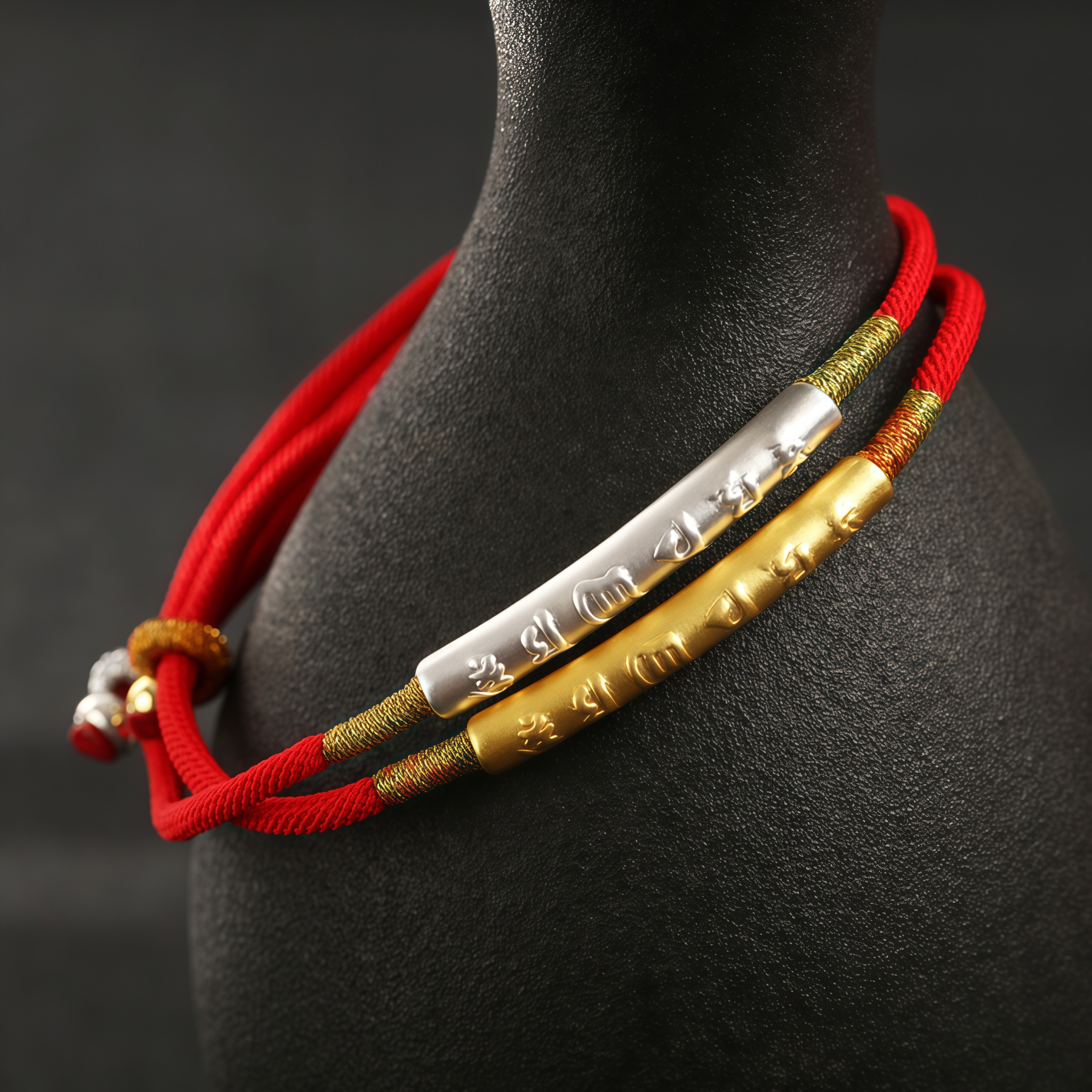 Tibetan Buddhist Handmade Mani Mantra Lucky Red String Bracelet- EclatDoré