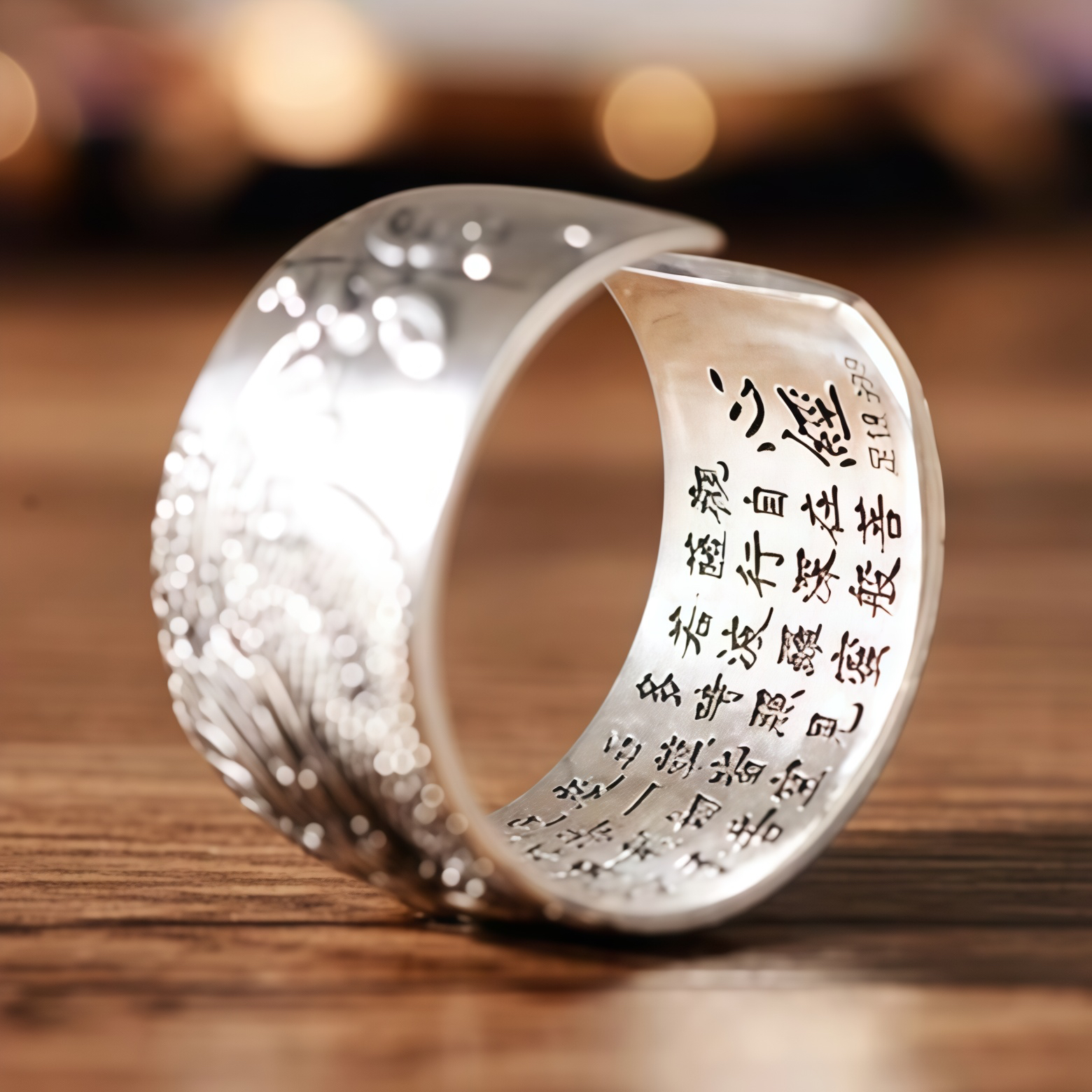 999 Sterling Silver Dragon Carved Pattern Protection Success Ring- EclatDoré