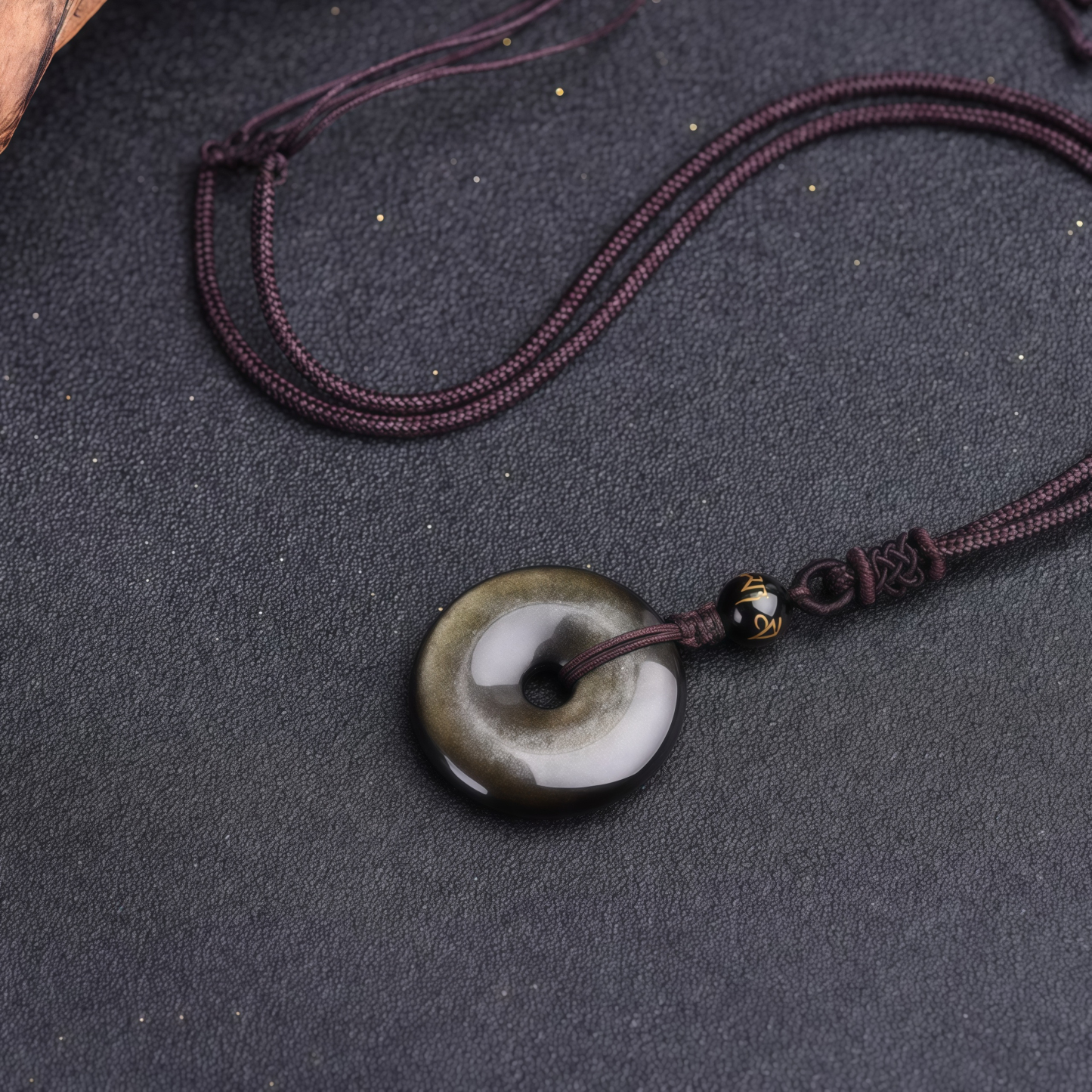Buddhism Obsidian Energy Protection Pendant- EclatDoré