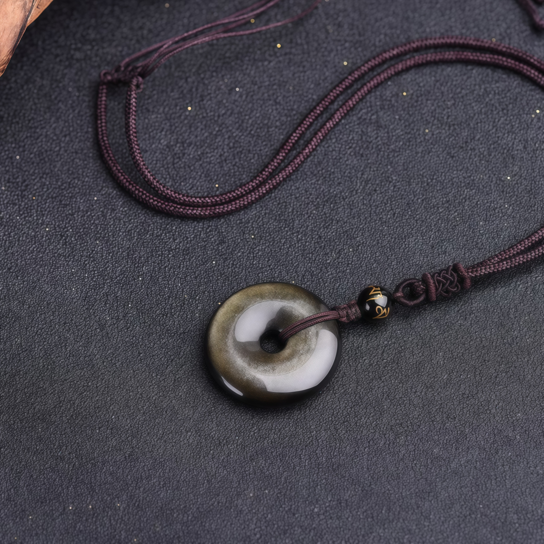 Buddhism Obsidian Energy Protection Pendant- EclatDoré