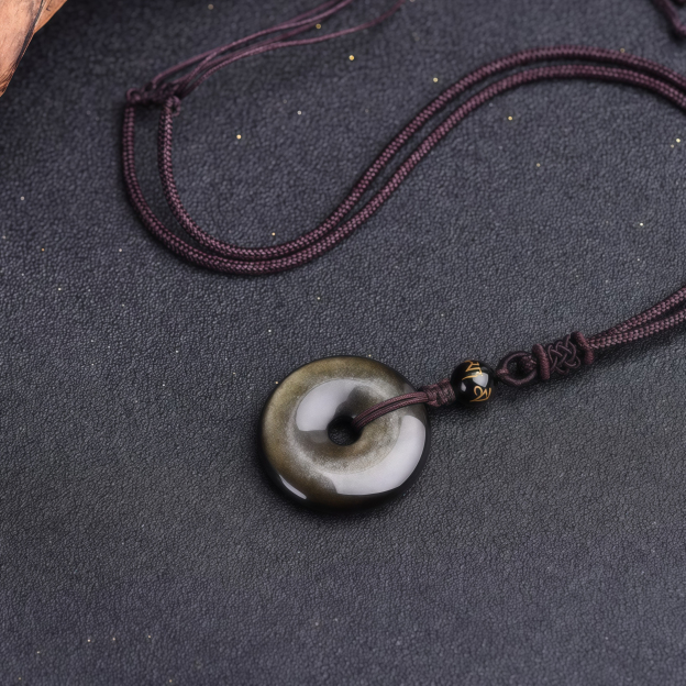 Buddhism Obsidian Energy Protection Pendant- EclatDoré