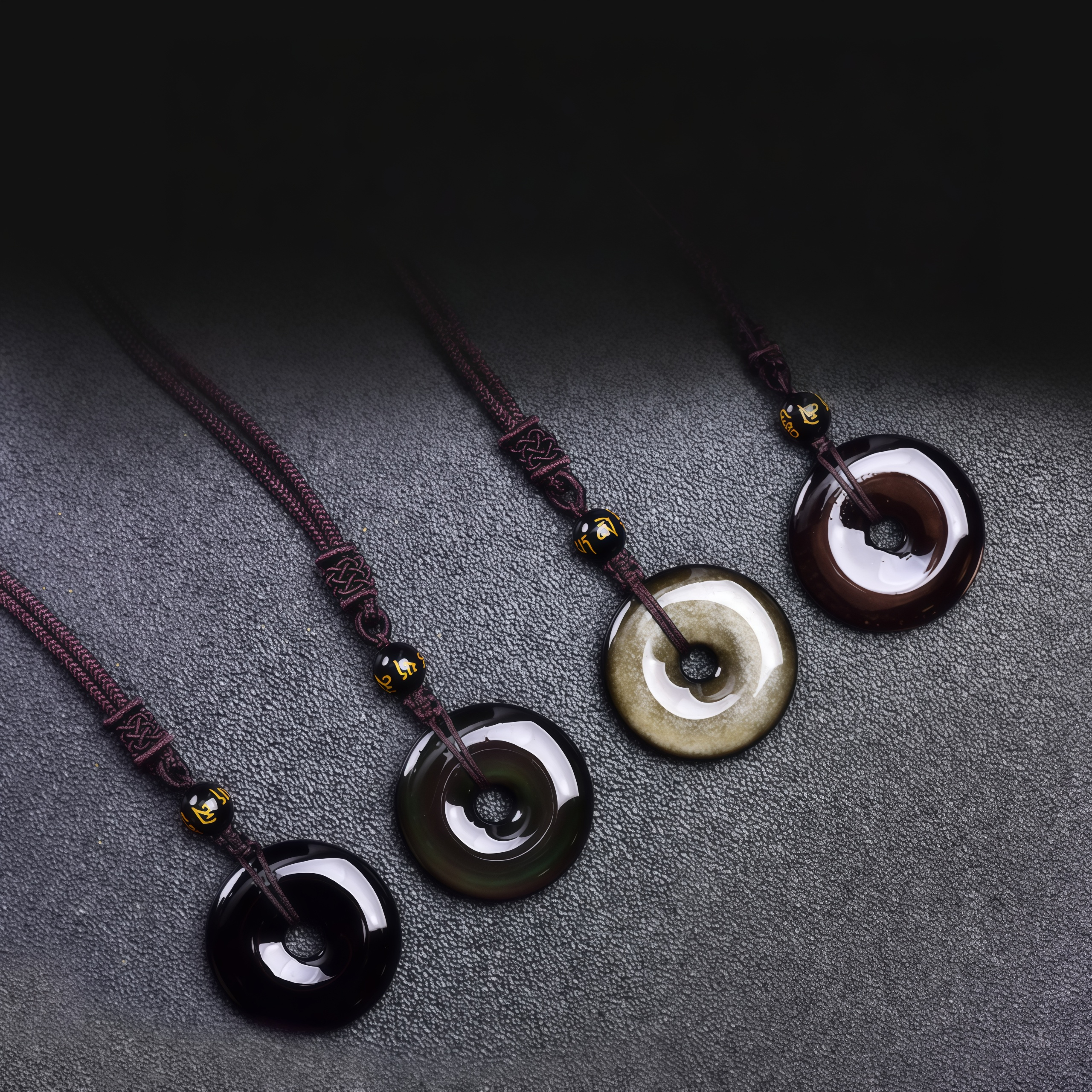 Buddhism Obsidian Energy Protection Pendant- EclatDoré