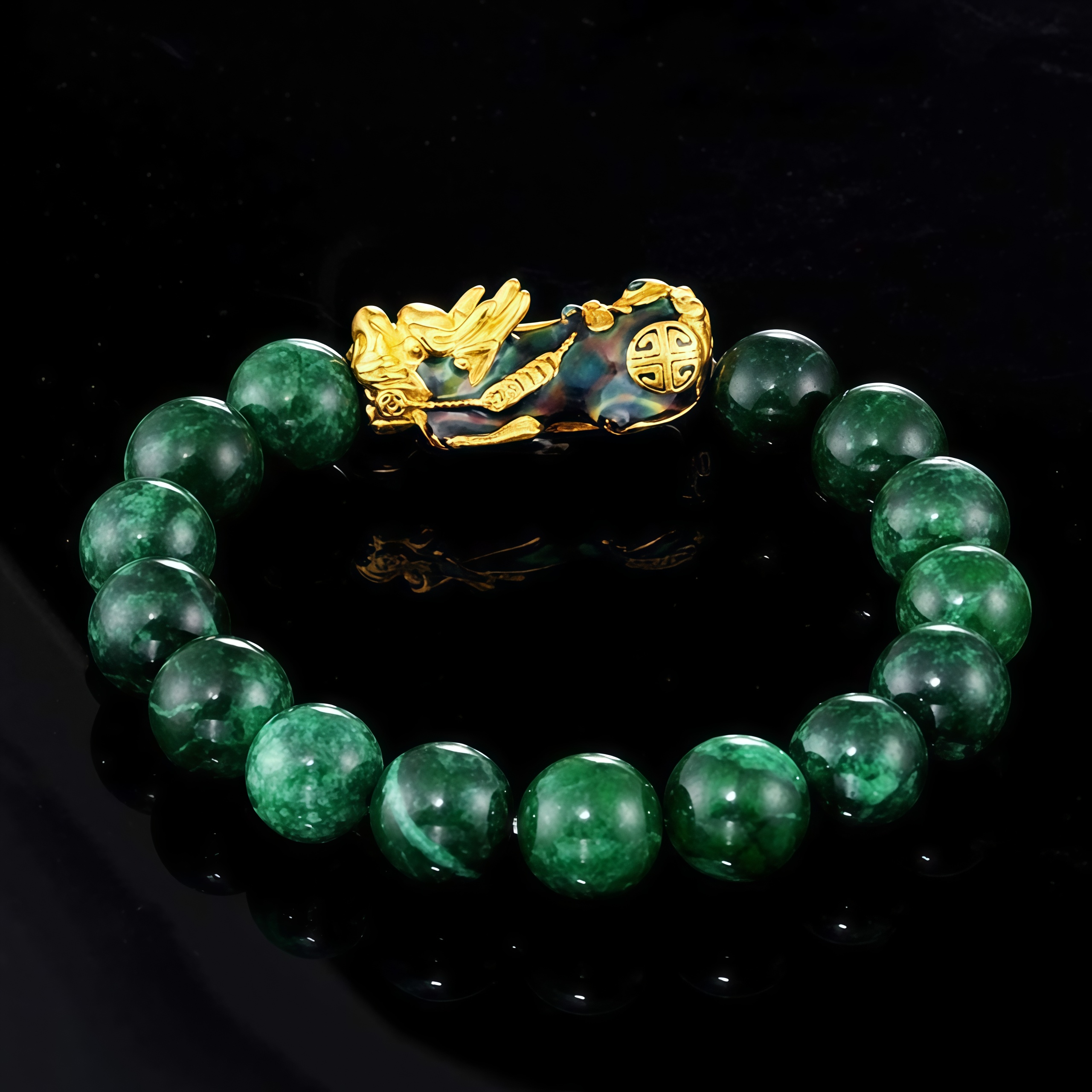 Tibetan Buddhism Jade Pixiu Fortune Bracelet