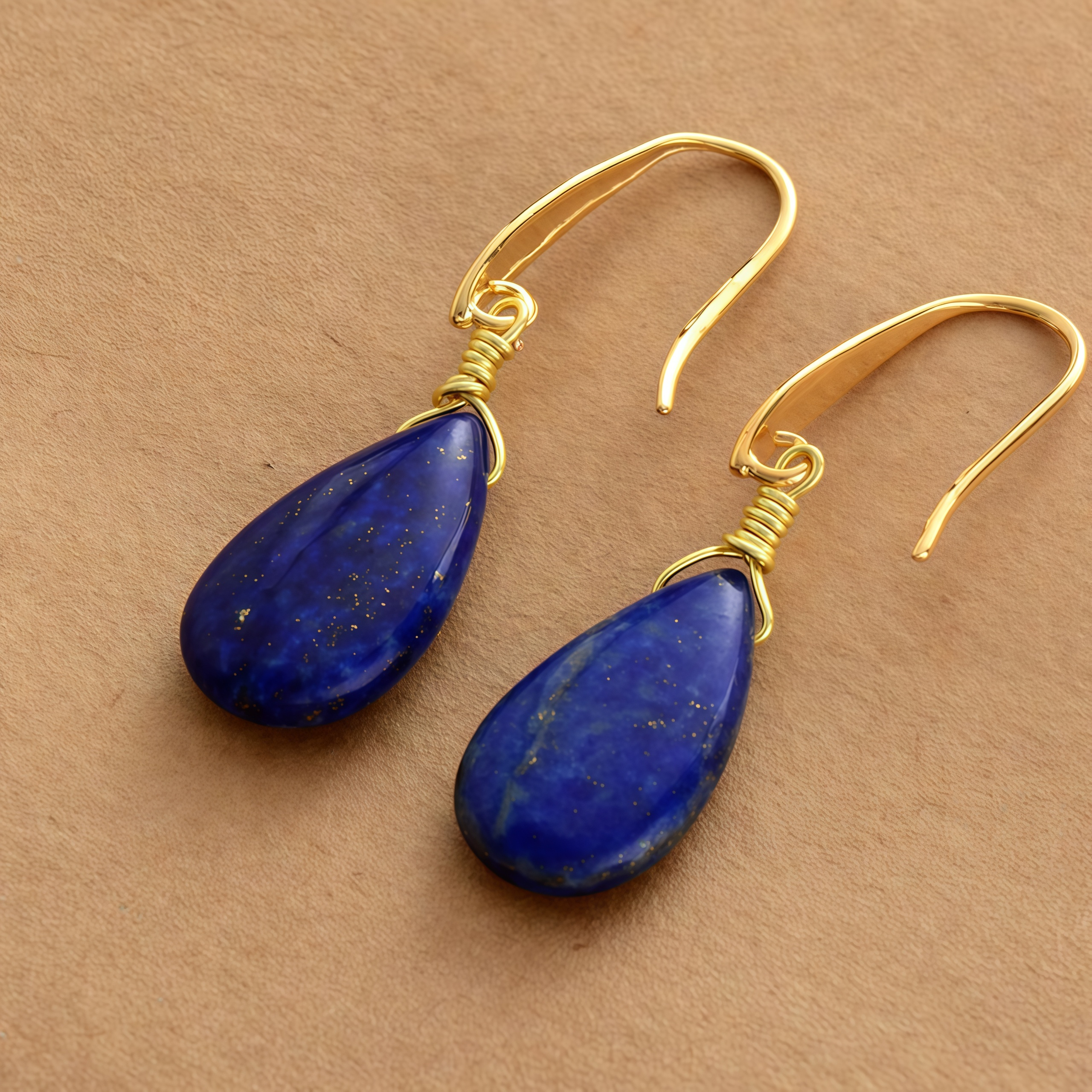Lapis Lazuli Blue Teardrop Healing Earrings |   Best Gift for Christmas and Valentine's Day- EclatDoré