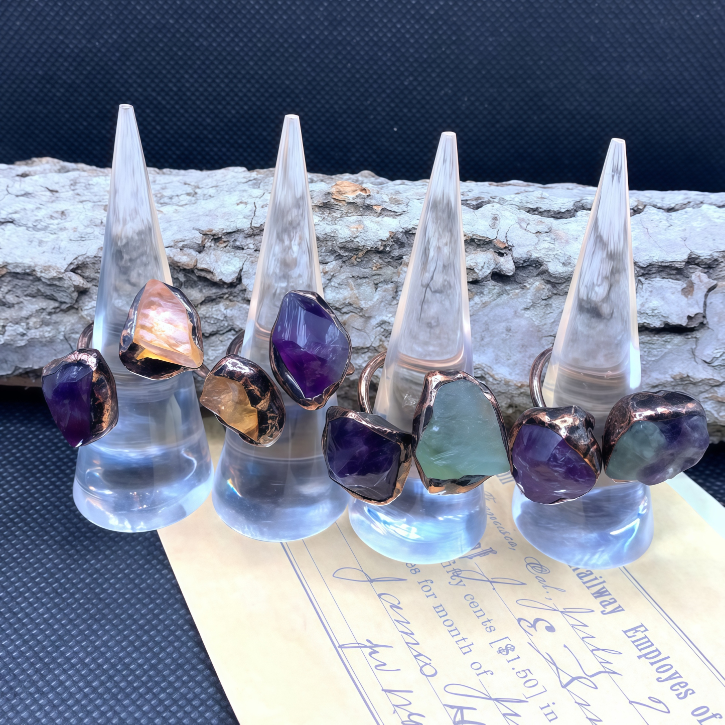 Natural Double-Terminated Crystal Healing Ring | Tibetan Buddhist Meditation Jewelry- EclatDoré