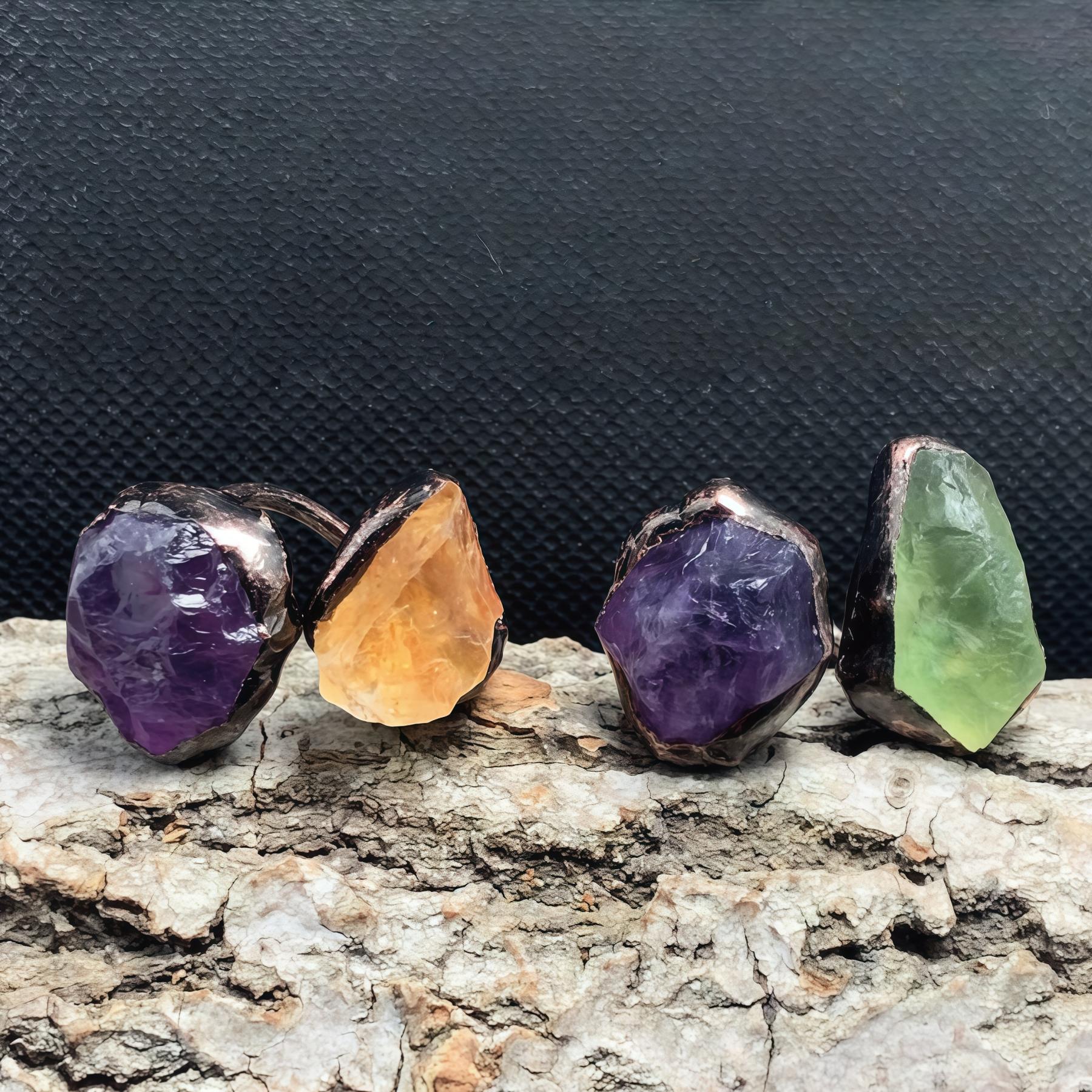 Natural Double-Terminated Crystal Healing Ring | Tibetan Buddhist Meditation Jewelry- EclatDoré
