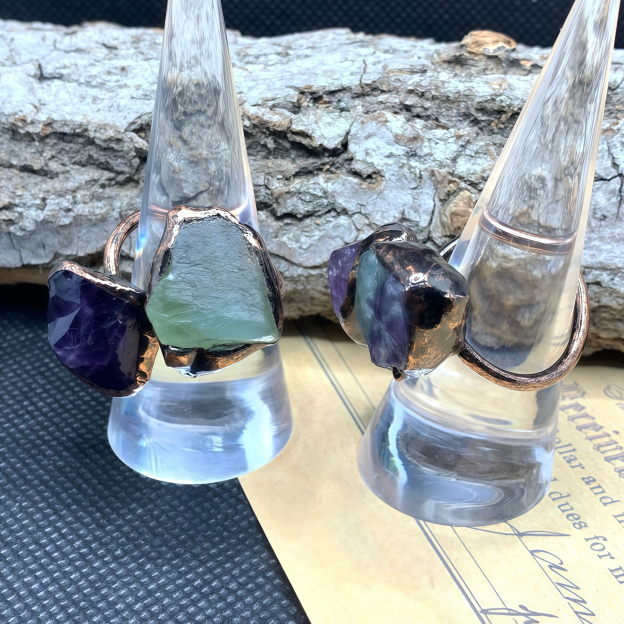 Natural Double-Terminated Crystal Healing Ring | Tibetan Buddhist Meditation Jewelry- EclatDoré