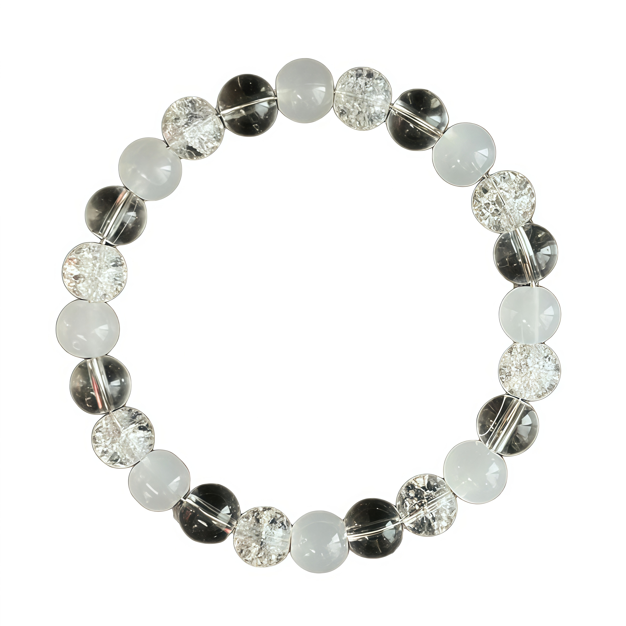 Natural White Cat's Eye Bracelet - Tibetan Buddhist Healing Energy Stone for Spiritual Cleansing- EclatDoré