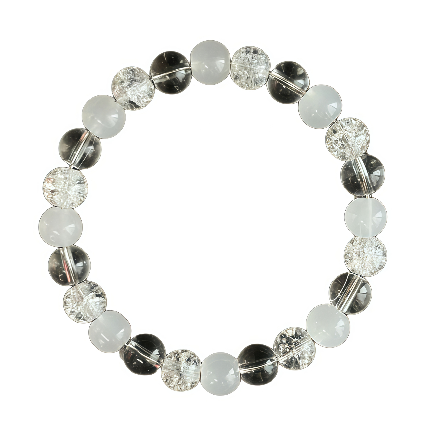 Natural White Cat's Eye Bracelet - Tibetan Buddhist Healing Energy Stone for Spiritual Cleansing- EclatDoré