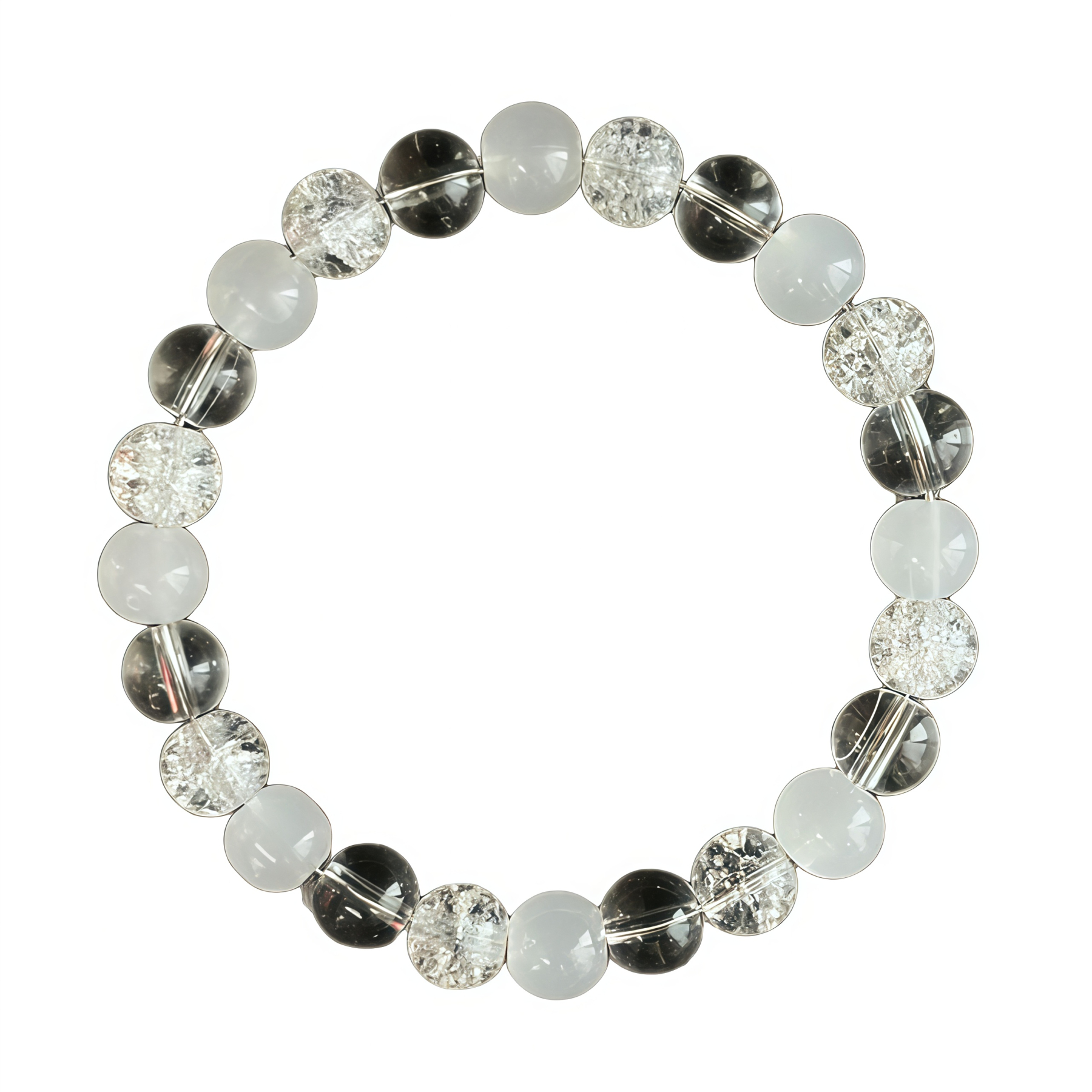Natural White Cat's Eye Bracelet - Tibetan Buddhist Healing Energy Stone for Spiritual Cleansing- EclatDoré