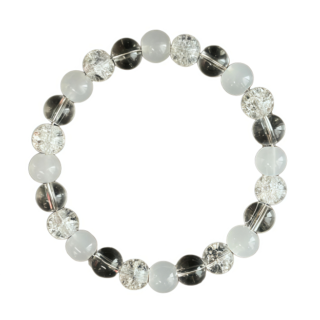Natural White Cat's Eye Bracelet - Tibetan Buddhist Healing Energy Stone for Spiritual Cleansing- EclatDoré