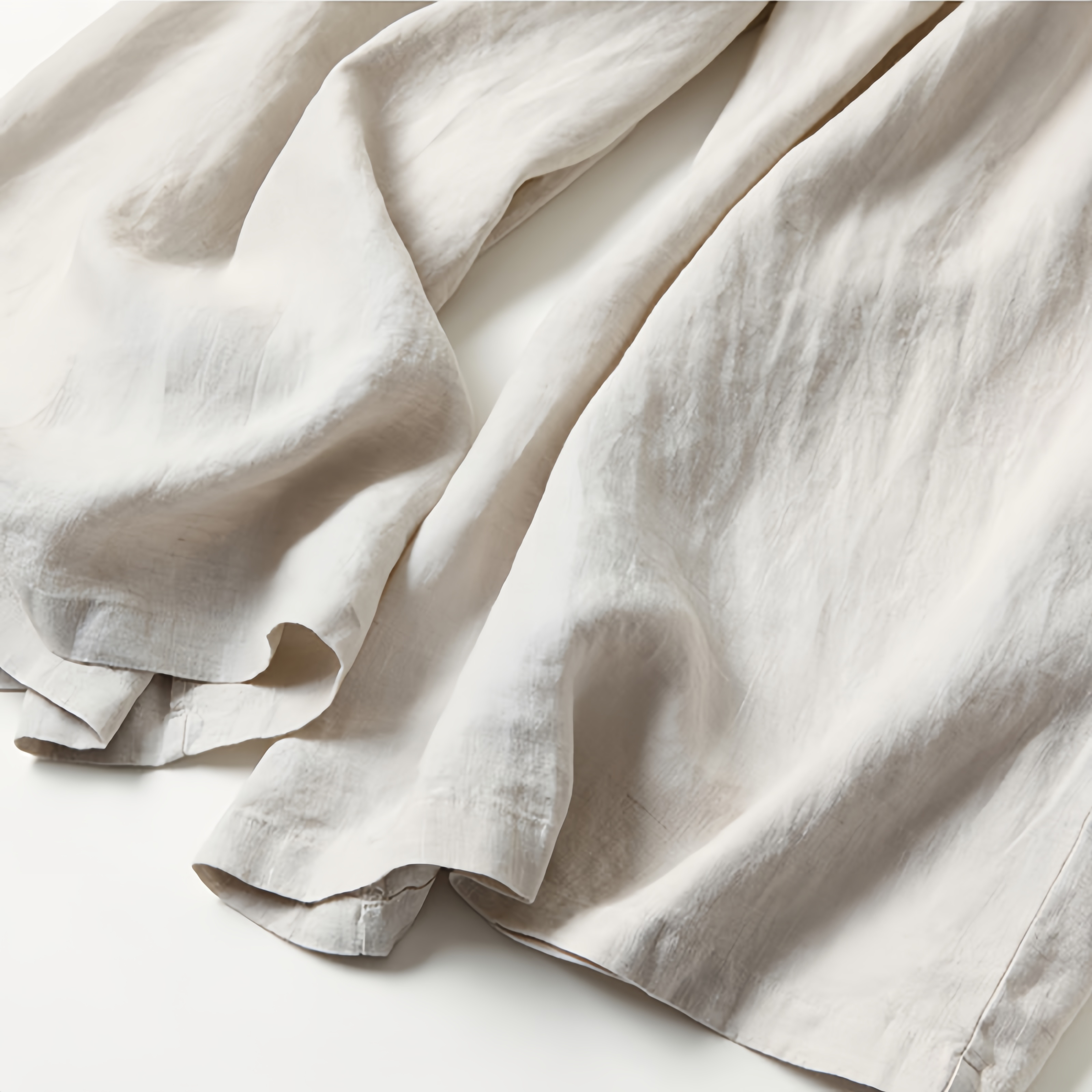 Women's Loose Fit Half Elastic High Waist Thin Artistic Cotton Linen Wide Leg Skirt Pants