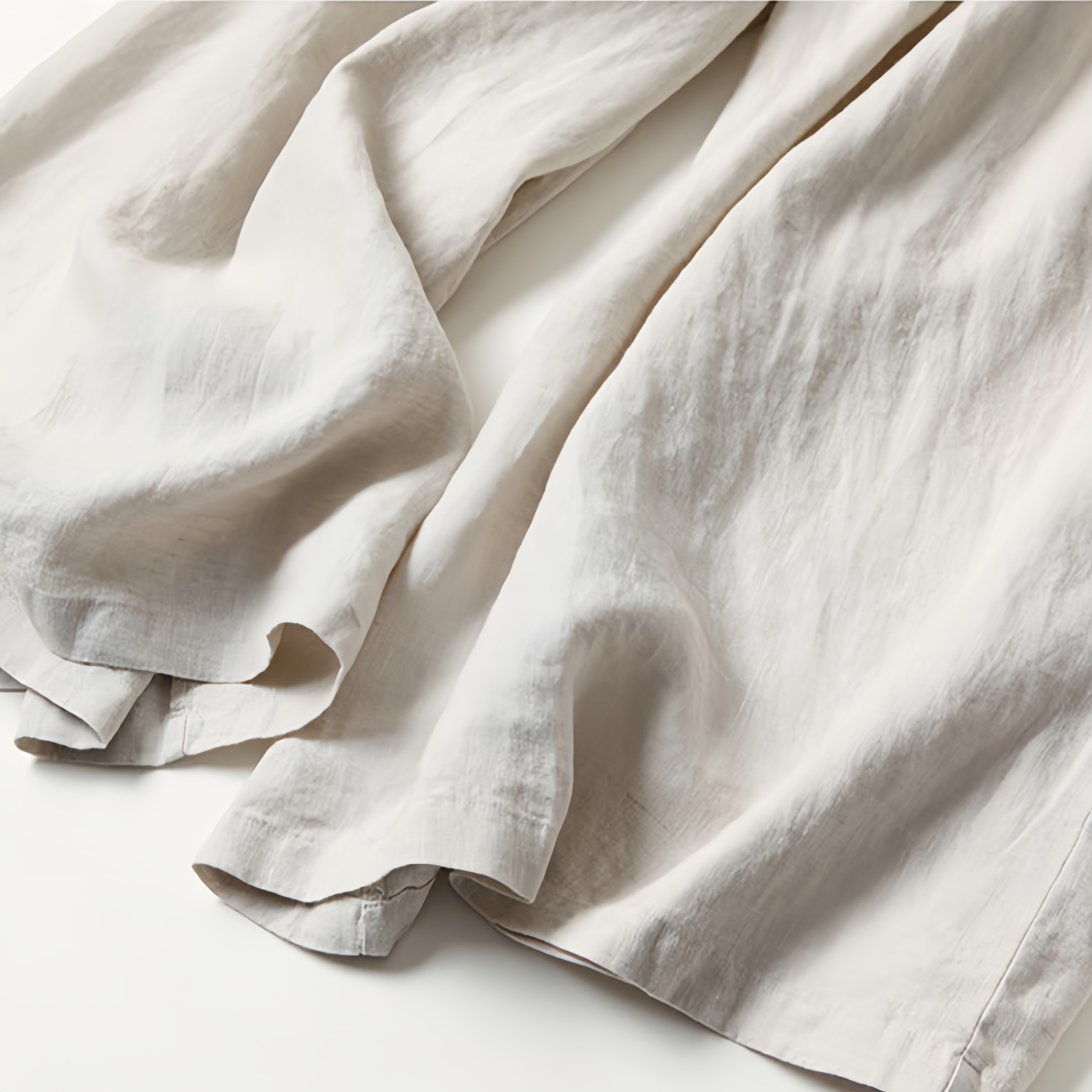 Women's Loose Fit Half Elastic High Waist Thin Artistic Cotton Linen Wide Leg Skirt Pants