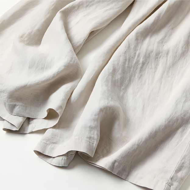 Women's Loose Fit Half Elastic High Waist Thin Artistic Cotton Linen Wide Leg Skirt Pants