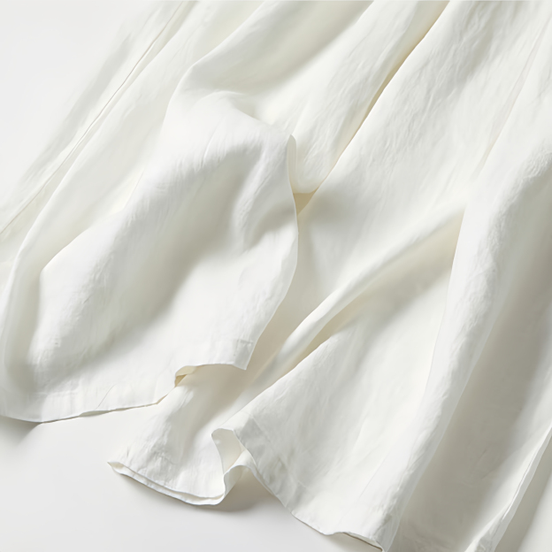 Women's Loose Fit Half Elastic High Waist Thin Artistic Cotton Linen Wide Leg Skirt Pants