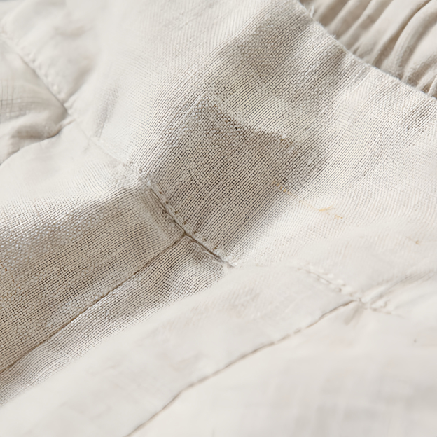 Women's Loose Fit Half Elastic High Waist Thin Artistic Cotton Linen Wide Leg Skirt Pants