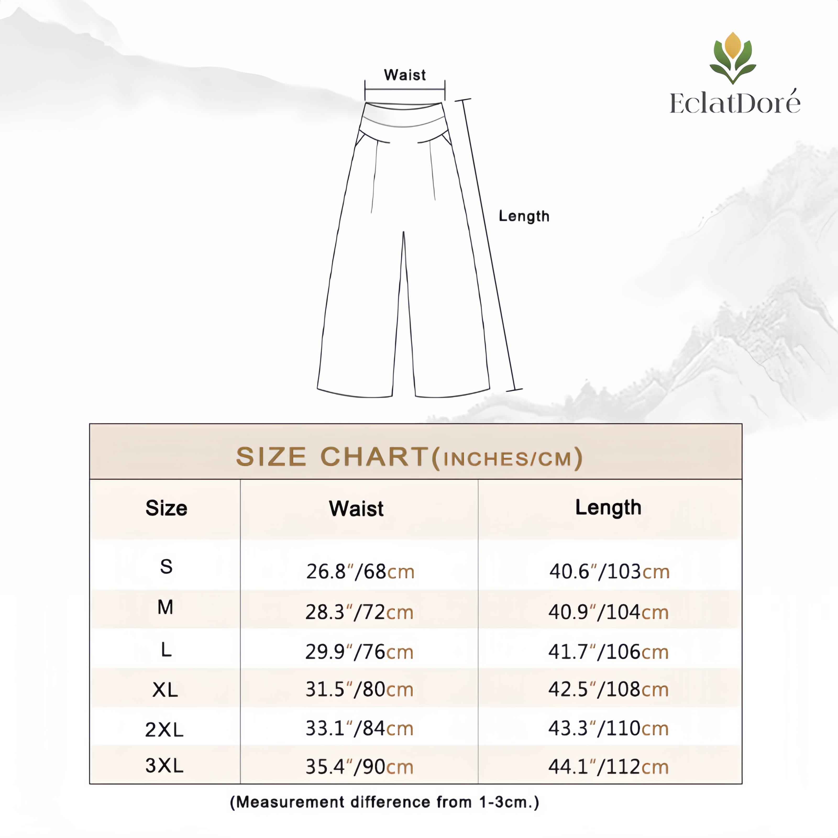 Women's Loose Fit Half Elastic High Waist Thin Artistic Cotton Linen Wide Leg Skirt Pants