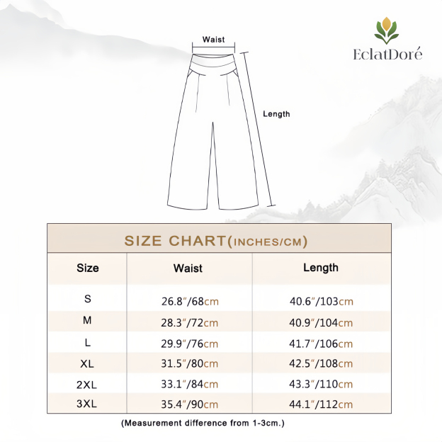 Women's Loose Fit Half Elastic High Waist Thin Artistic Cotton Linen Wide Leg Skirt Pants