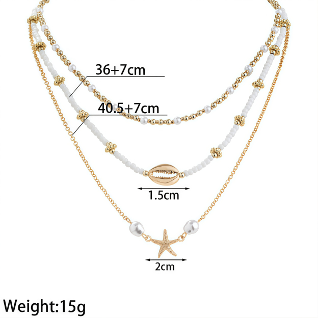 Ocean Muse Jewelry Set | Multi-layer Shell Pearl Healing Necklace