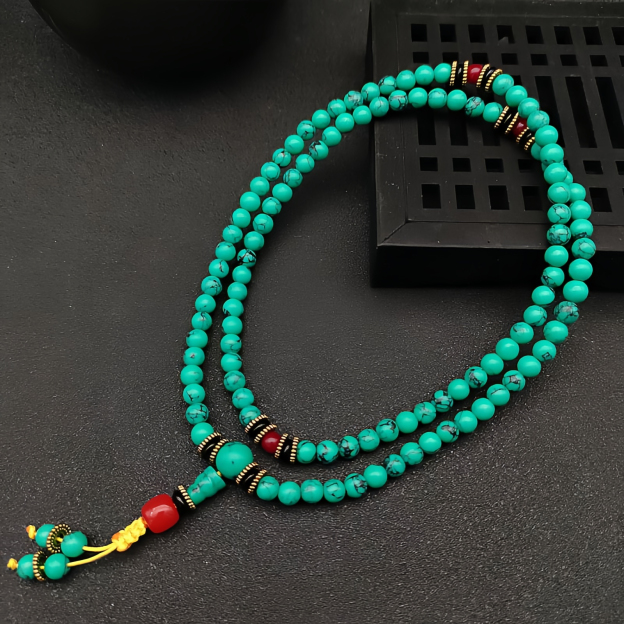 Tibetan Turquoise Healing Mala Bracelet