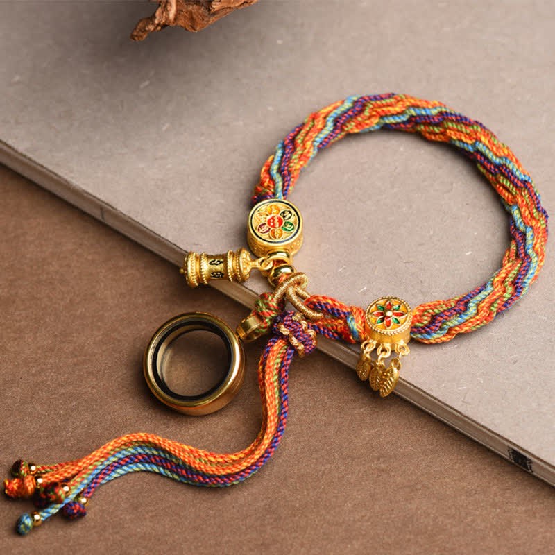 Tibetan Om Mani Padme Hum Dreamcatcher Luck Colorful Reincarnation Knot String Bracelet- EclatDoré