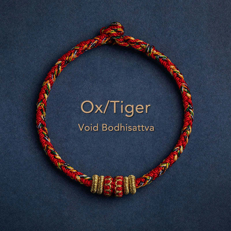 Handmade Chinese Zodiac Natal Buddha Luck Strength Braided String Bracelet -  2025's Top Trend- EclatDoré