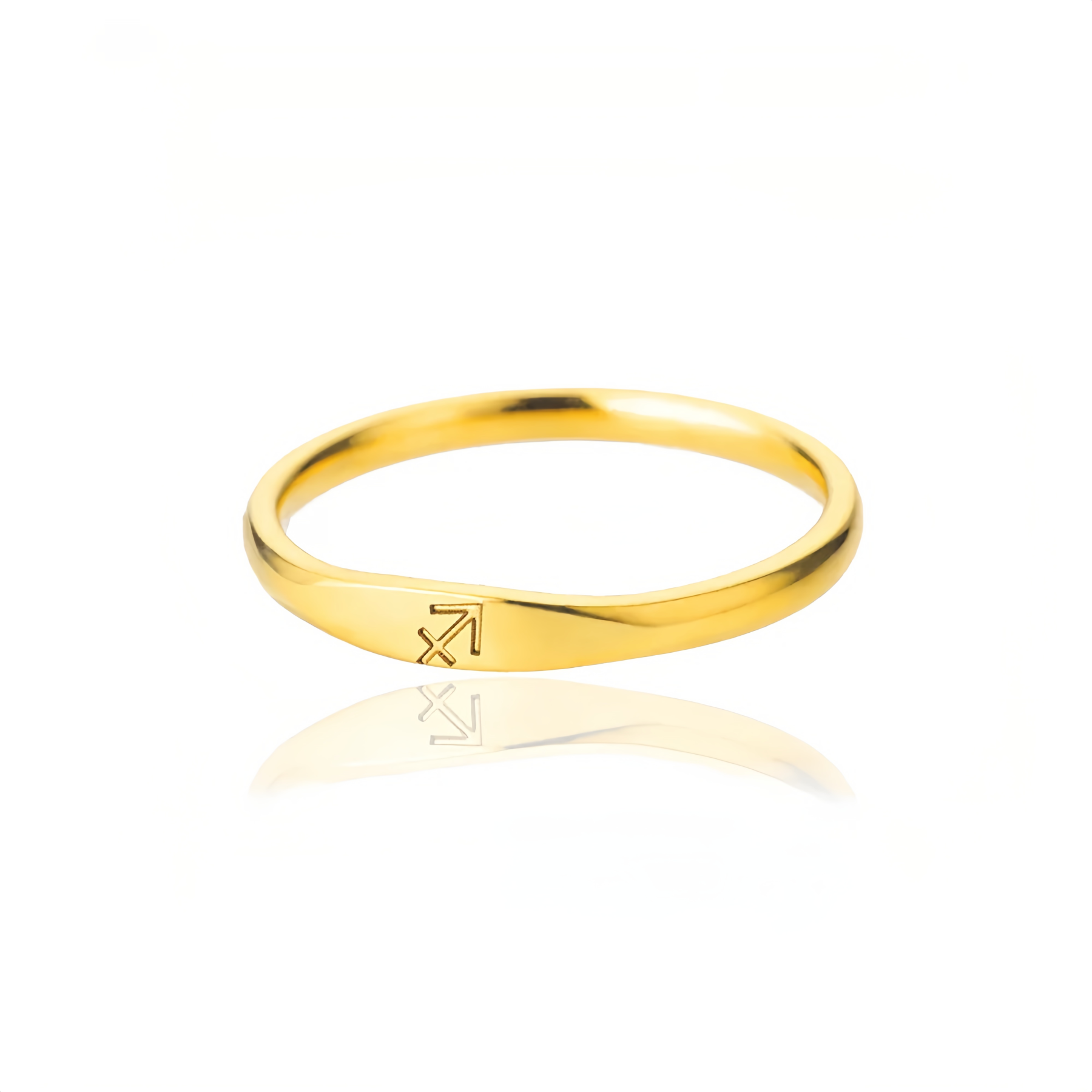 14K Gold Plated Stainless Steel Zodiac Ring - Perfect Golden Astrology Jewelry Gift for Star Lovers- EclatDoré