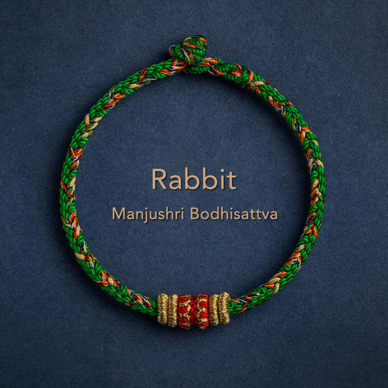 Handmade Chinese Zodiac Natal Buddha Luck Strength Braided String Bracelet -  2025's Top Trend- EclatDoré