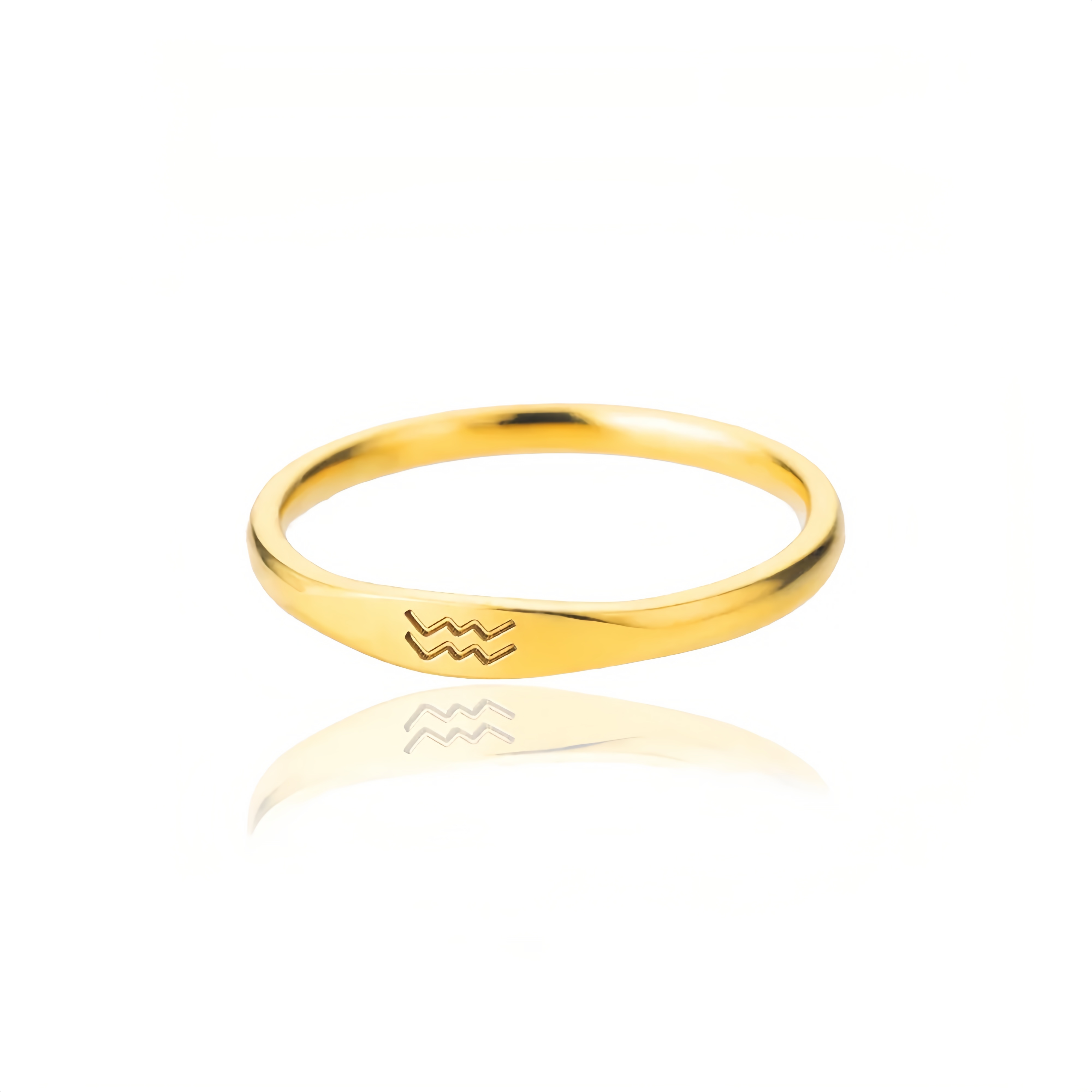 14K Gold Plated Stainless Steel Zodiac Ring - Perfect Golden Astrology Jewelry Gift for Star Lovers- EclatDoré