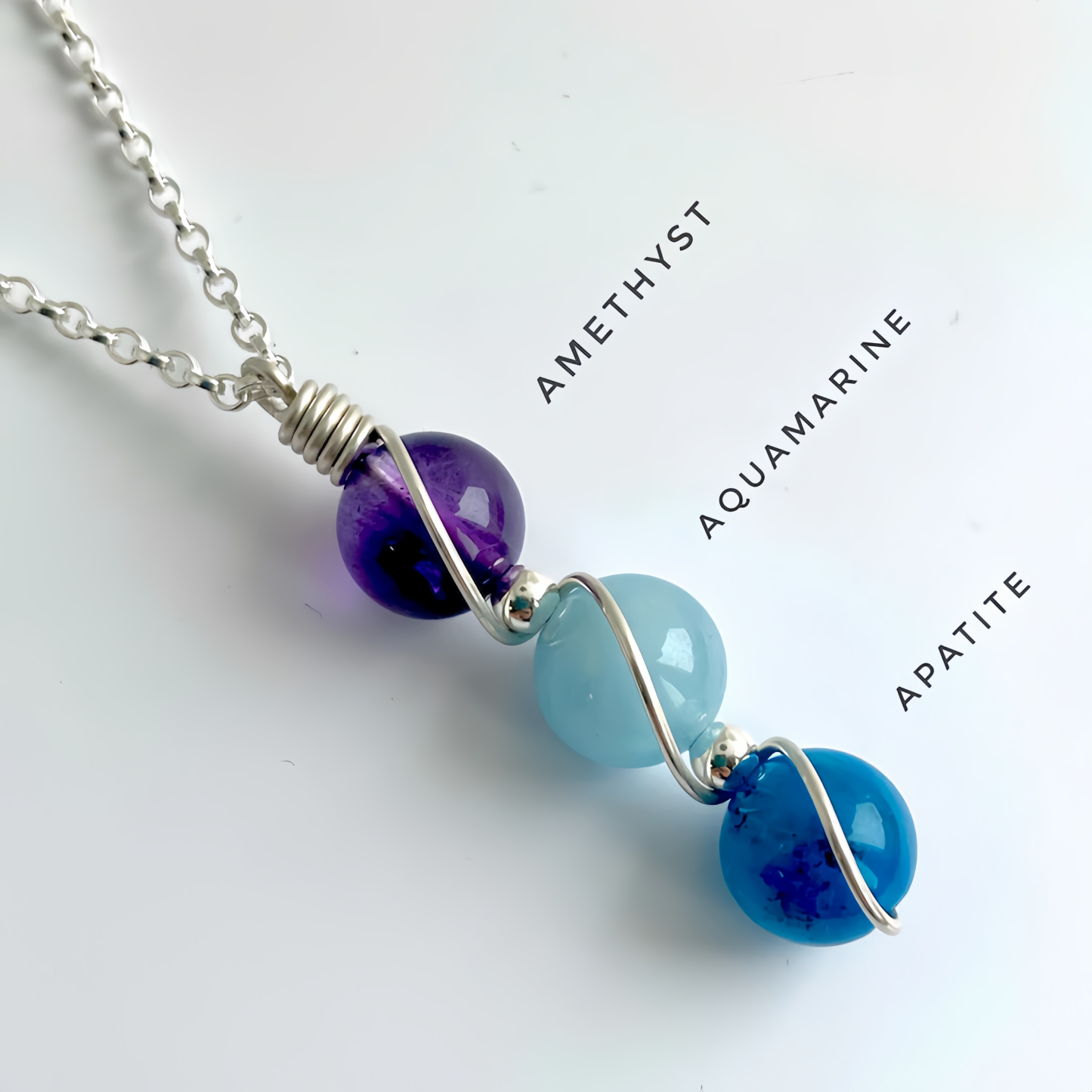 925 Sterling Silver Zodiac Natural Crystal Healing Pendant Necklace with Handwoven Design- EclatDoré