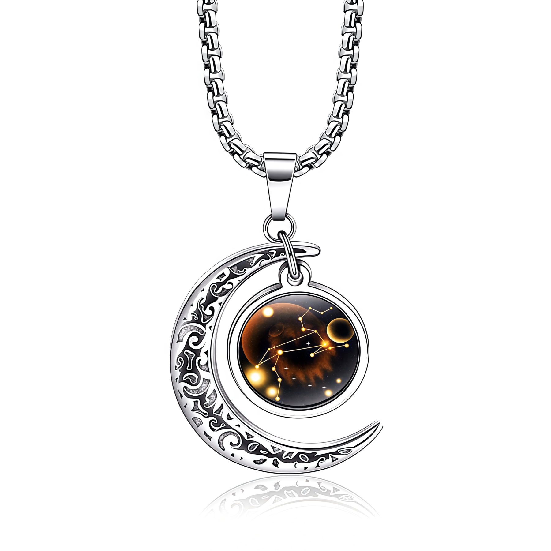 2025 Hot 12 Zodiac Lunar Guardian Moonstone Pendant Necklace- EclatDoré