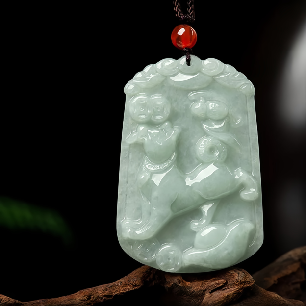 Handmade Natural Jade 12 Chinese Zodiac Abundance Amulet Pendant Necklace- EclatDoré