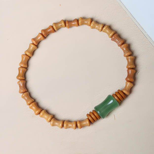 Tibetan Incense Bamboo Knot Jade Bamboo Energy Healing Lucky Charm Zen Wellness Bracelet