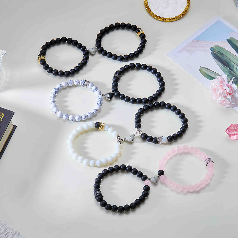 Obsidian Couple Luminous Bracelet| Love and Meditation Healing Jewelry- EclatDoré