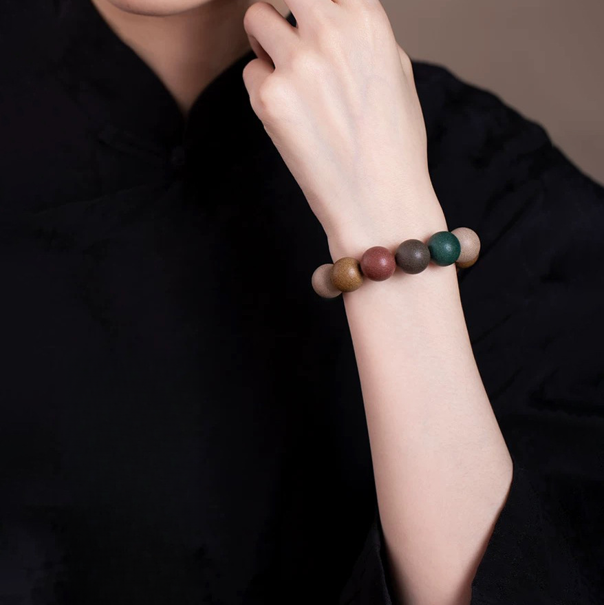 Chinese Herbal Five Elements Healing Bead Bracelet for Soothing Sleep with Dragon's Scent - Handmade Traditional- EclatDoré