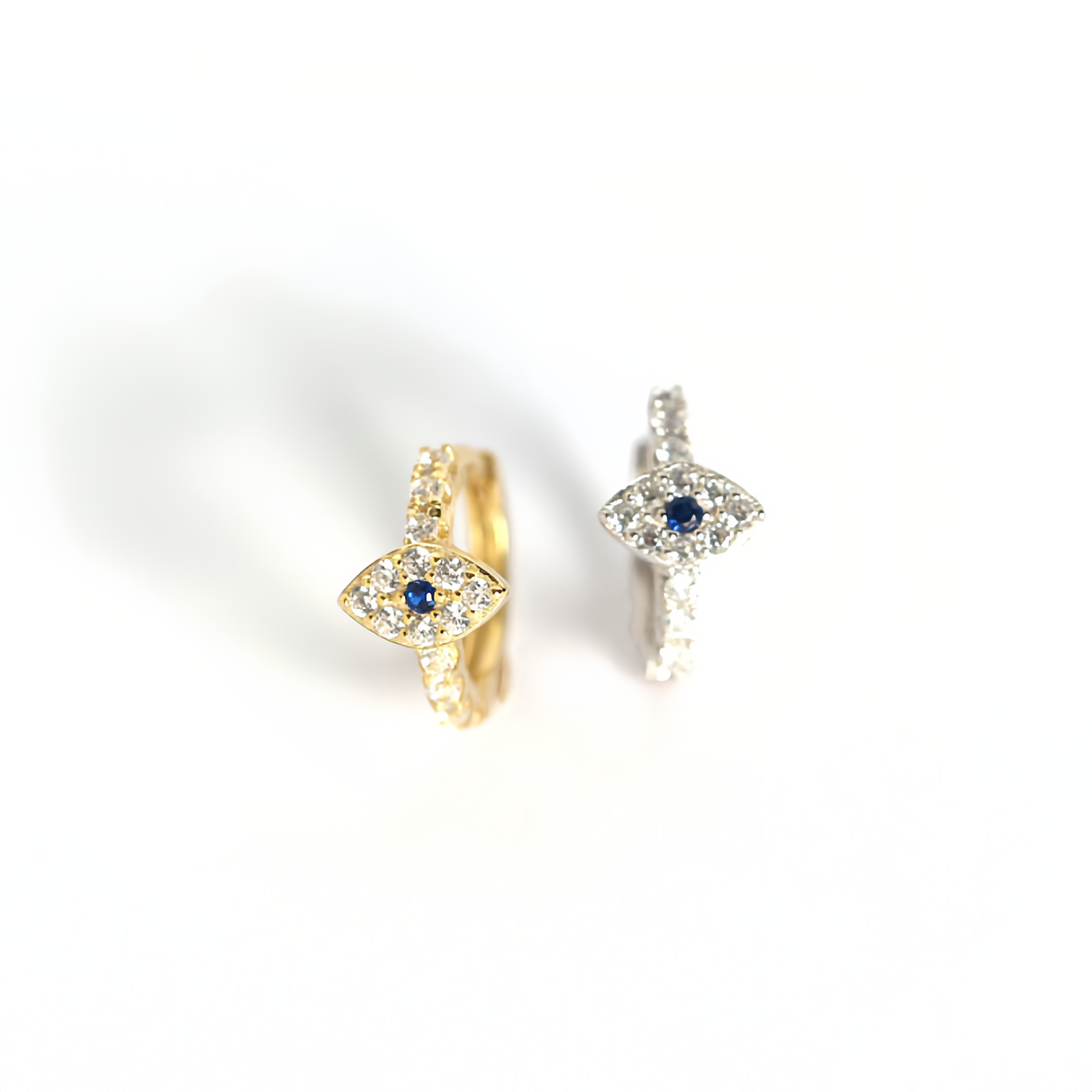 925 Sterling Silver Evil Eye Symbol Blessing Stud Earrings- EclatDoré