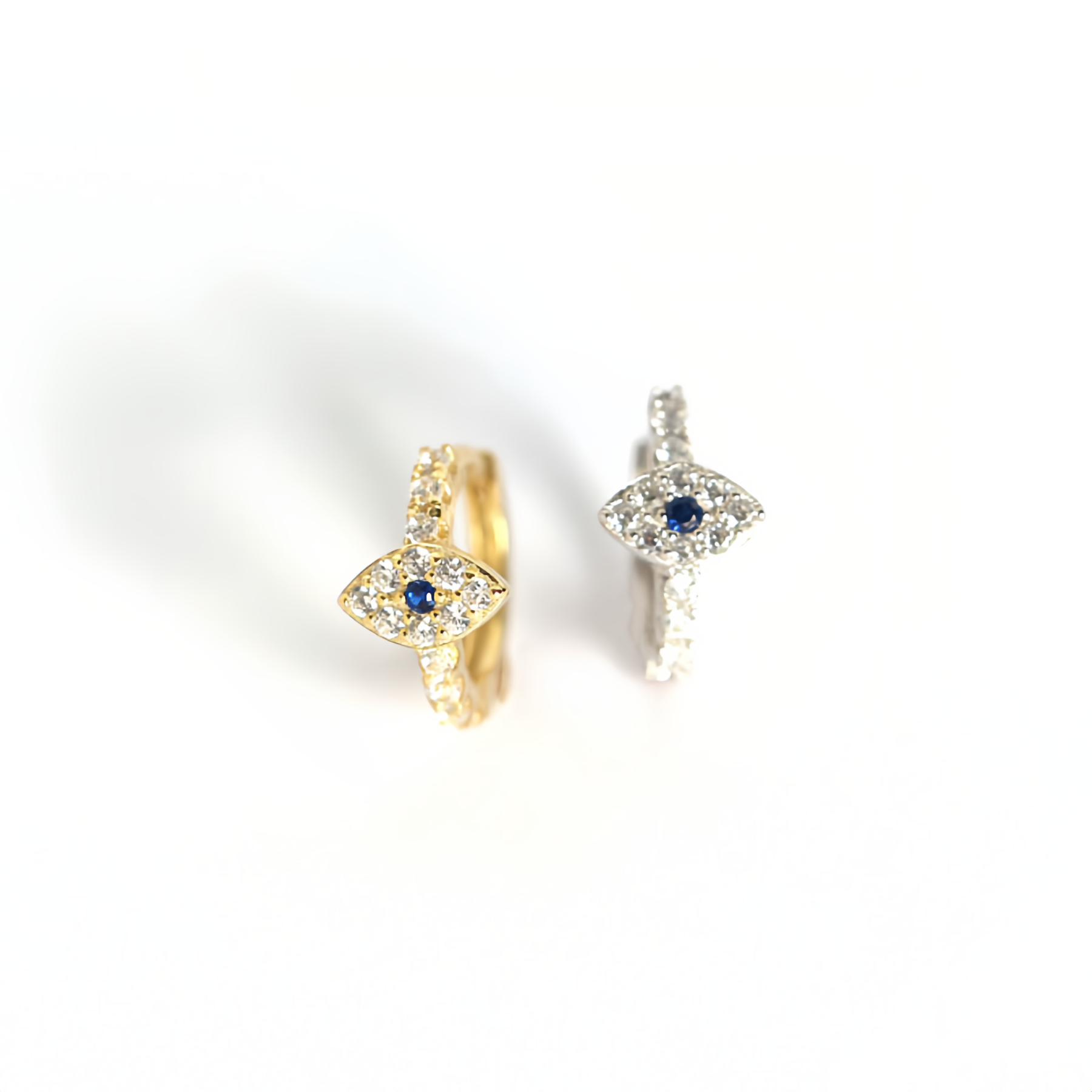 925 Sterling Silver Evil Eye Symbol Blessing Stud Earrings- EclatDoré