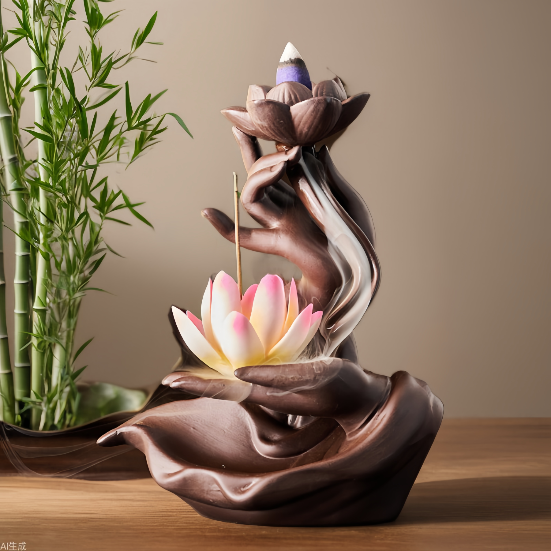 Handcrafted Lotus Buddha Citrus Aromatherapy Incense Burner - Eco-Friendly Zen Meditation Diffuser- EclatDoré